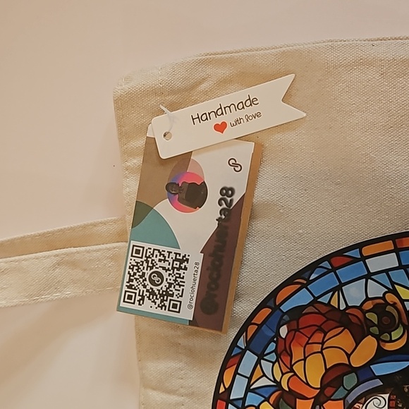 Hand Crafted Tote Bag Sugar Skull Multicolored Be You Reusable grocery bag 13" - Picture 12 of 17